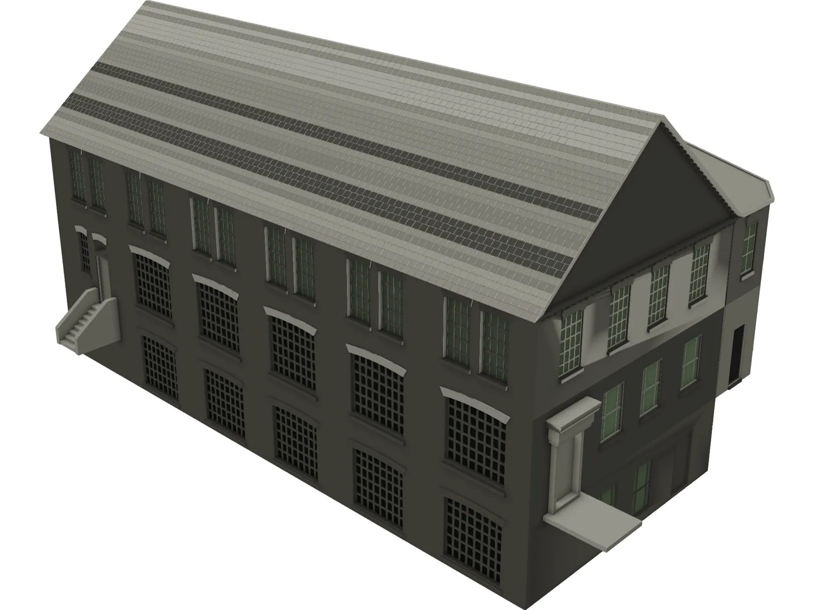 Factory House 3D Model main preview