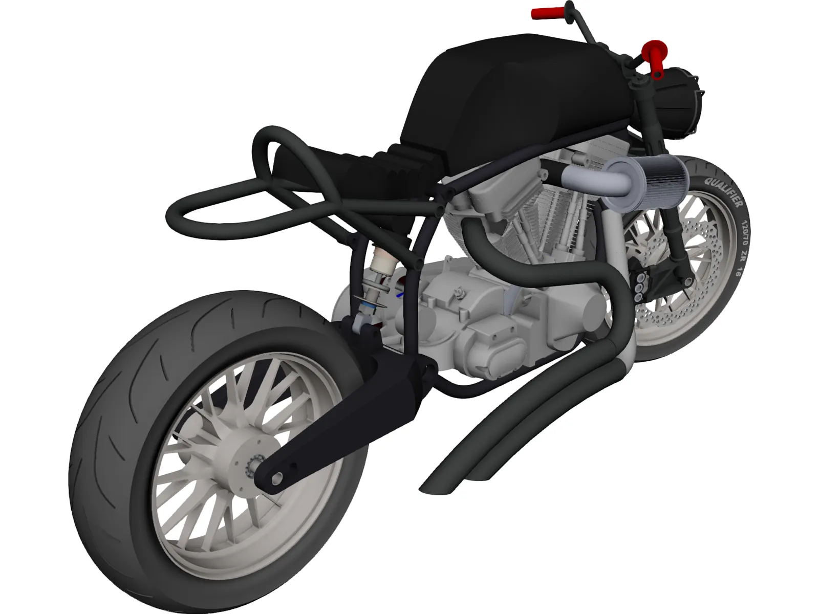 Custom Motorcycle 3D Model main preview