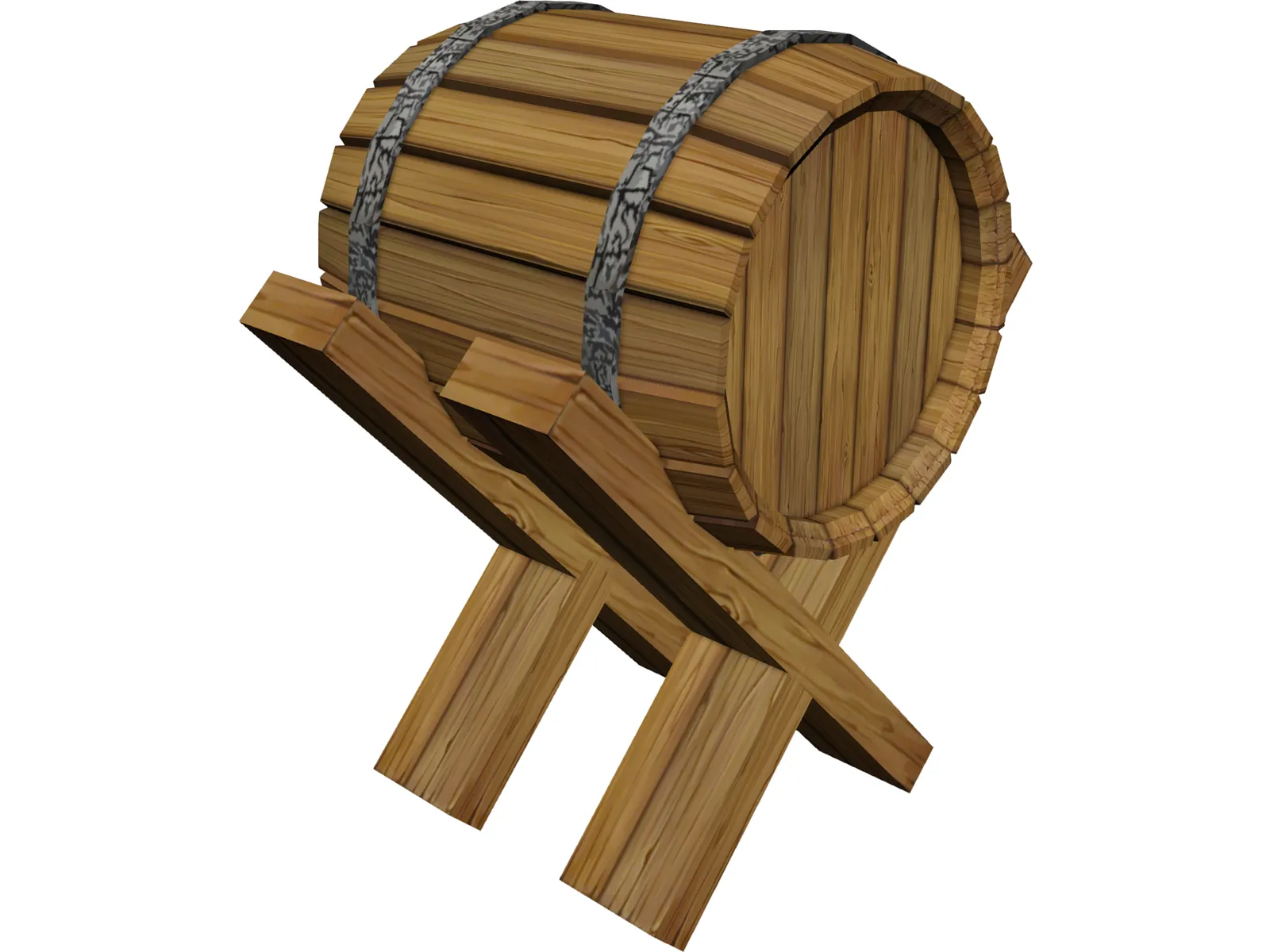 Wine Barrel 3D Model main preview