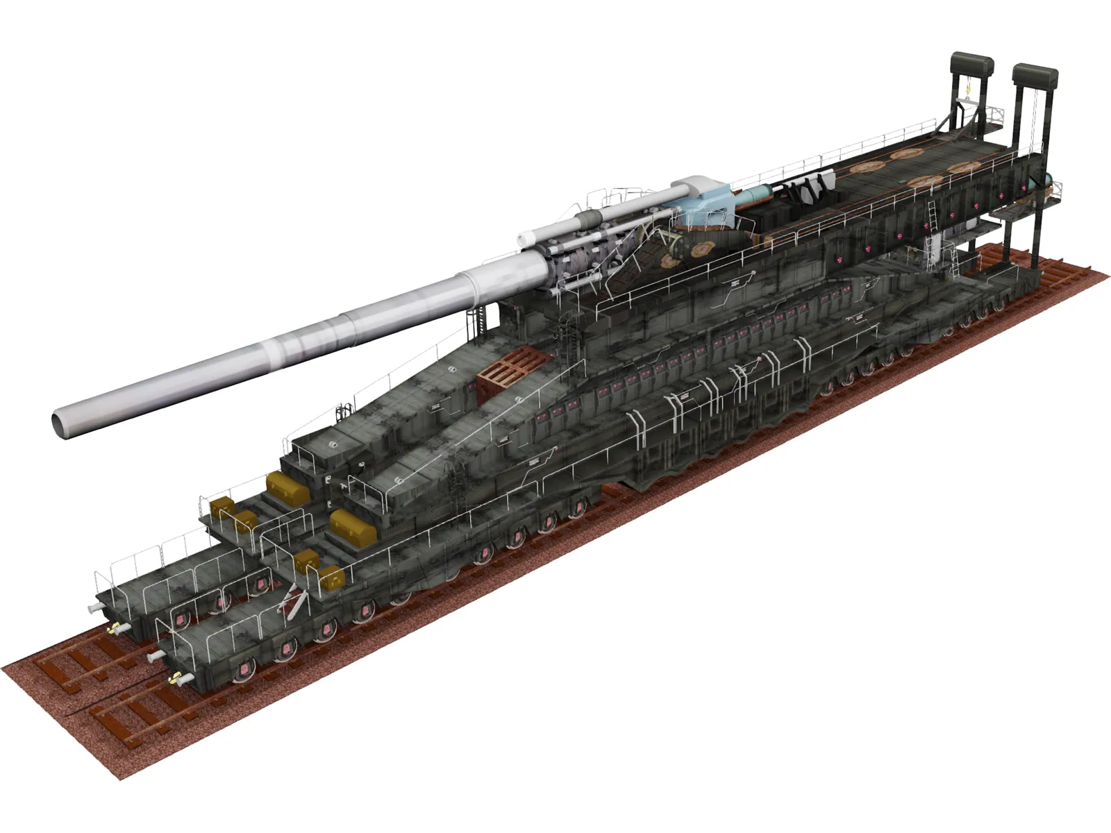 Dora Rail Gun 810mm 3D Model main preview