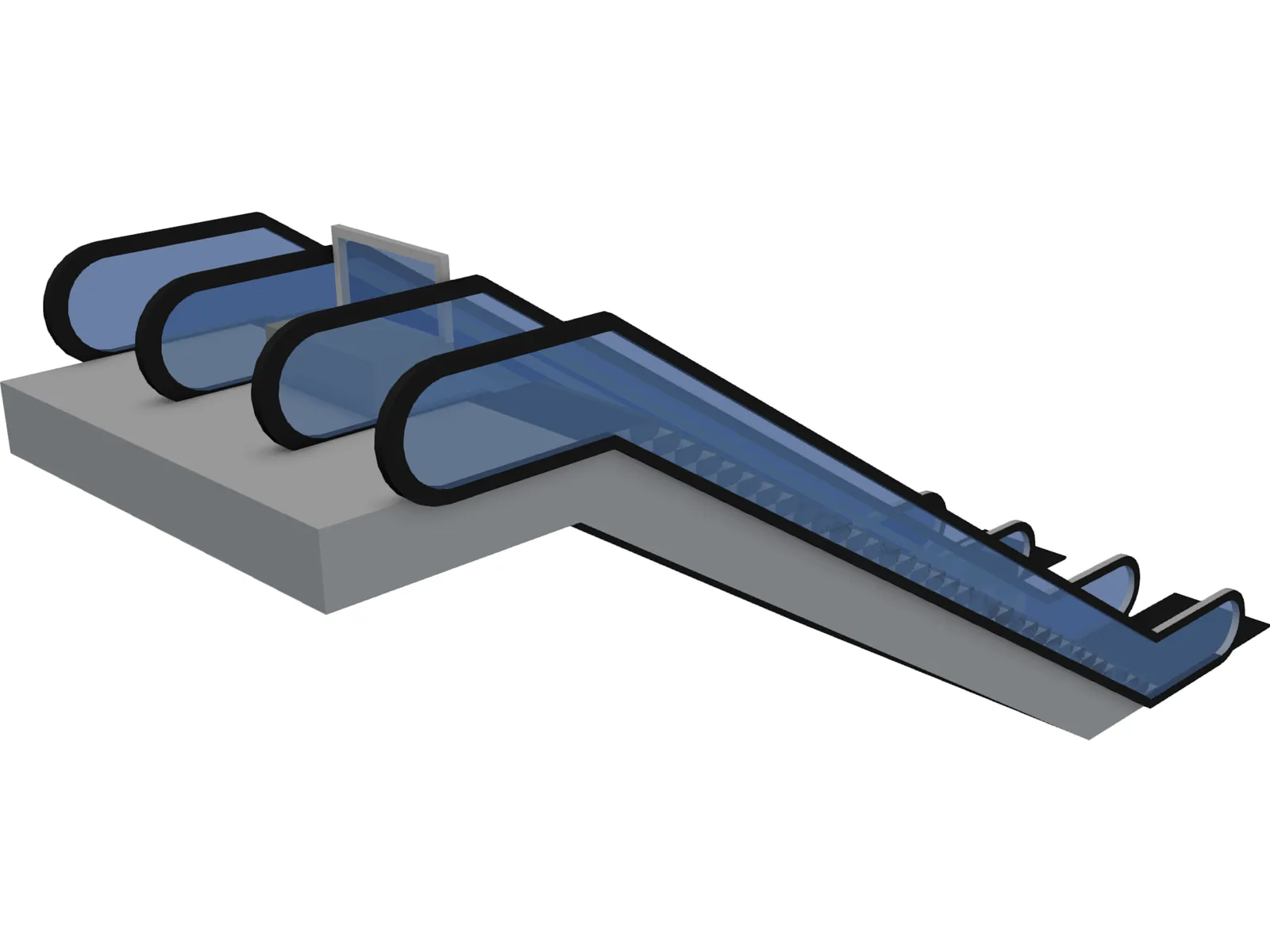 Double Escalator 3D Model main preview