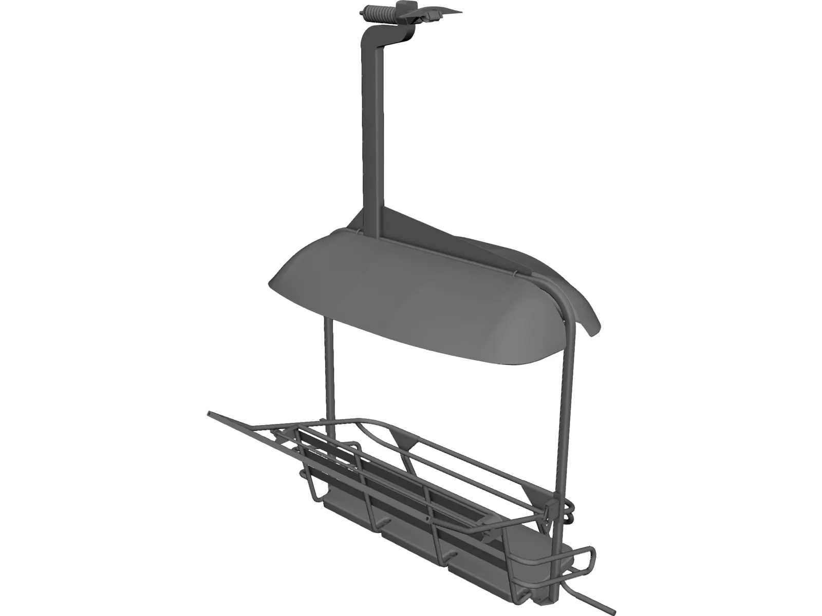 Triple Ski Lift Chair 3D Model main preview