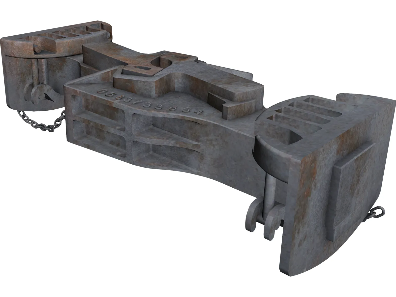 SA-3 Train Coupling 3D Model main preview