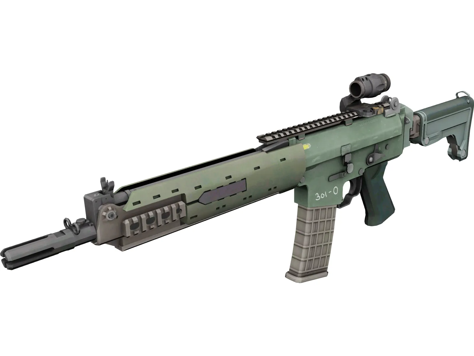 AK-5C Gun 3D Model main preview