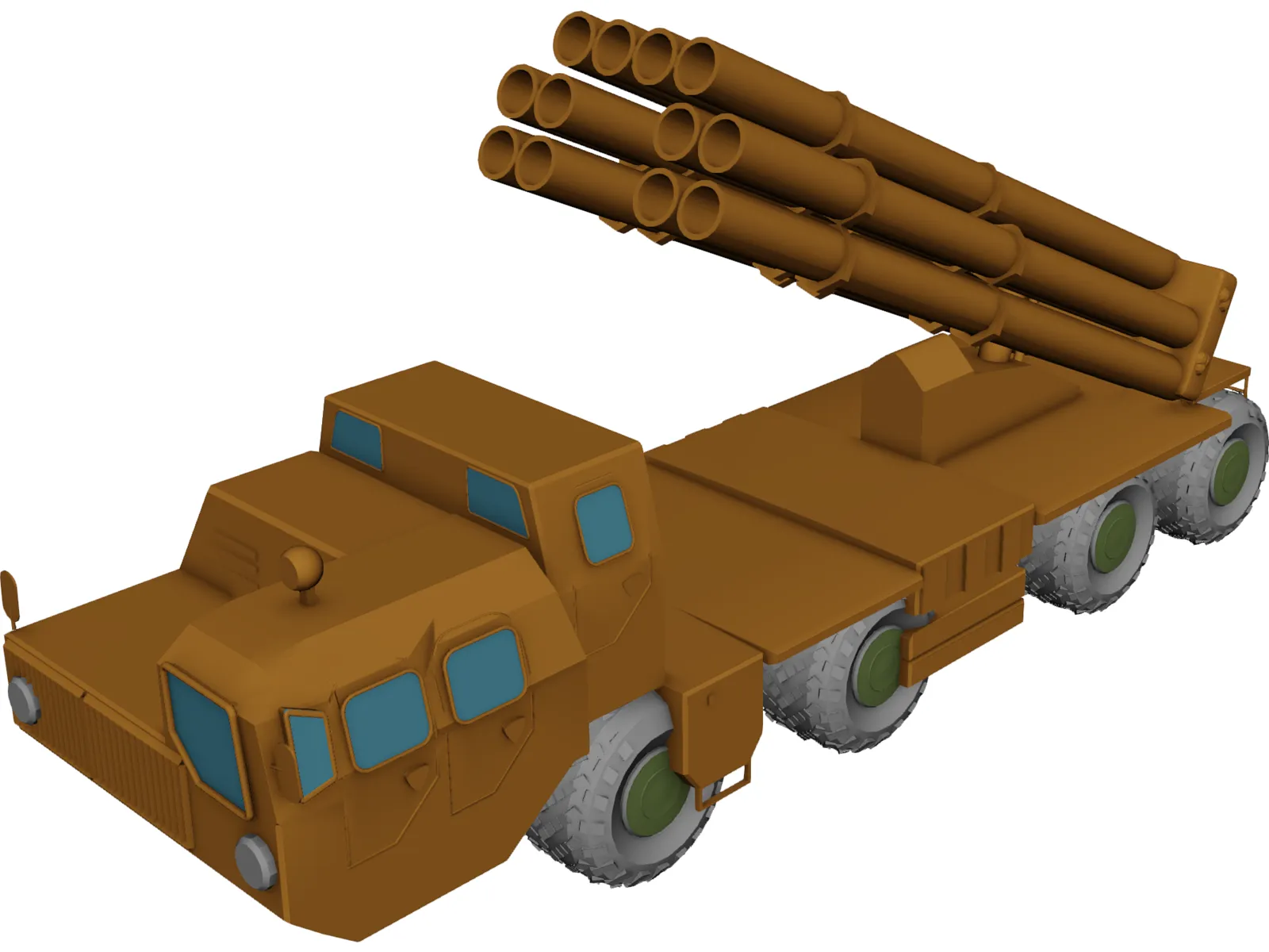 BM-30 Smerch (Tornado) 3D Model main preview