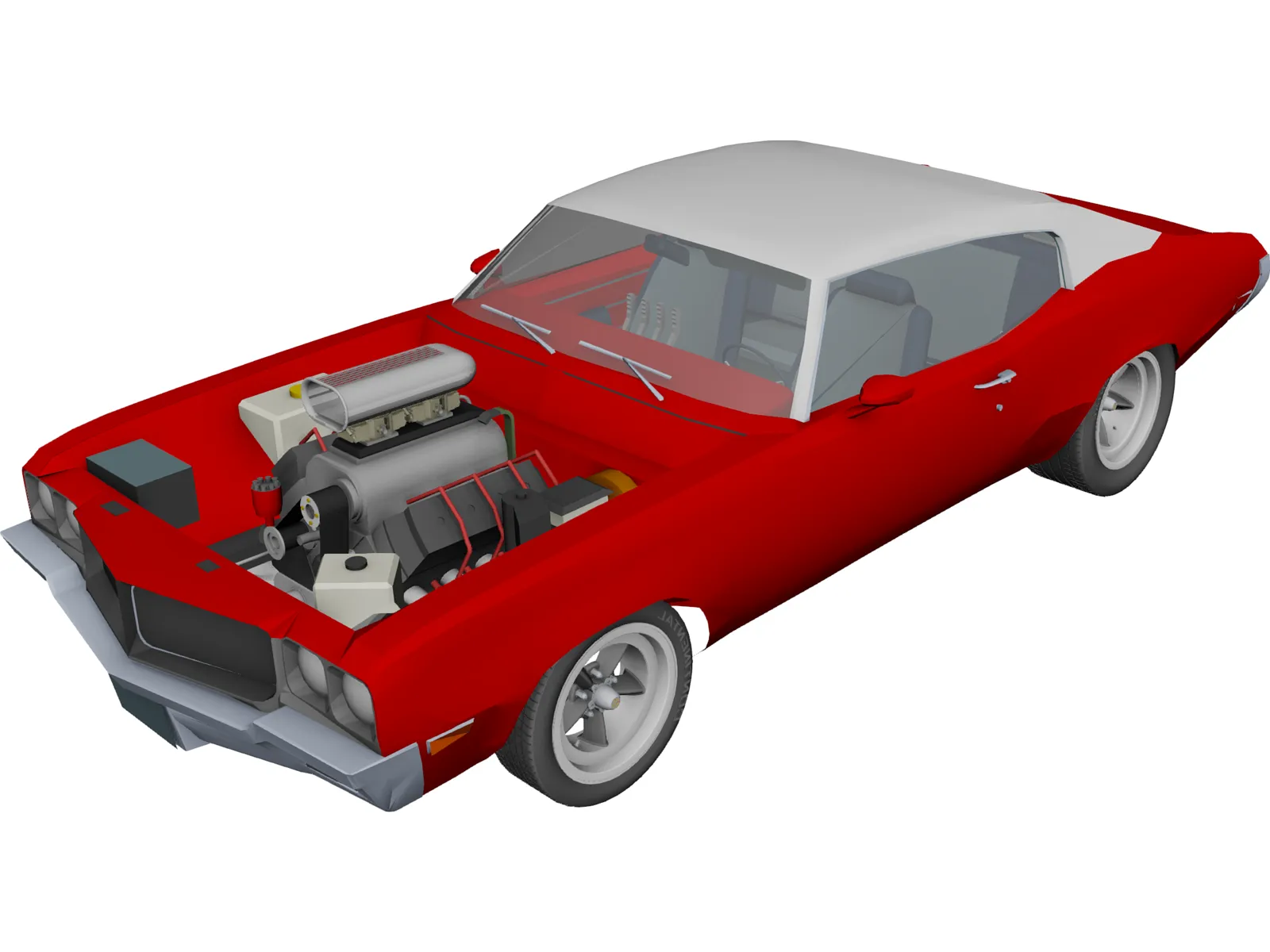Buick Skylark Street (1970) 3D Model main preview
