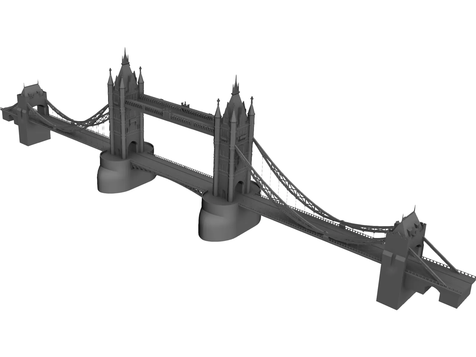Tower Bridge London 3D Model main preview