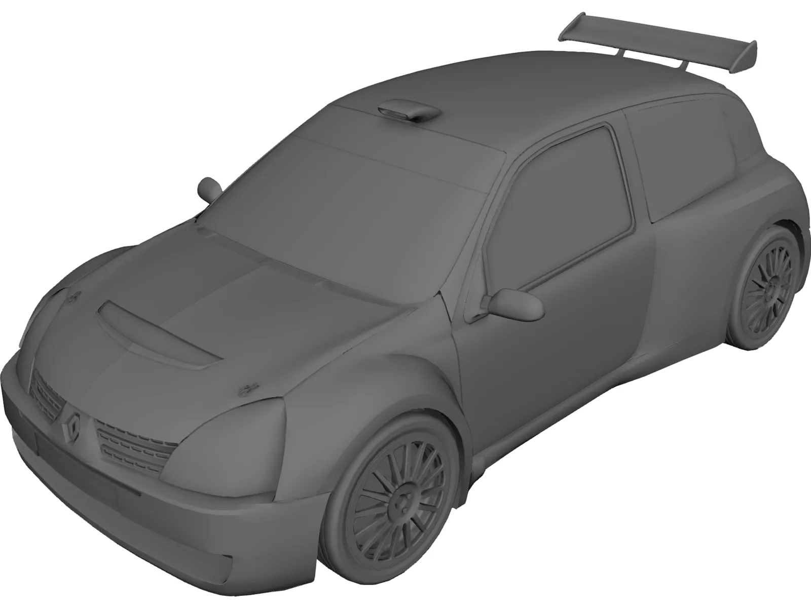 Renault Clio S1600 Rally Car 3D Model main preview
