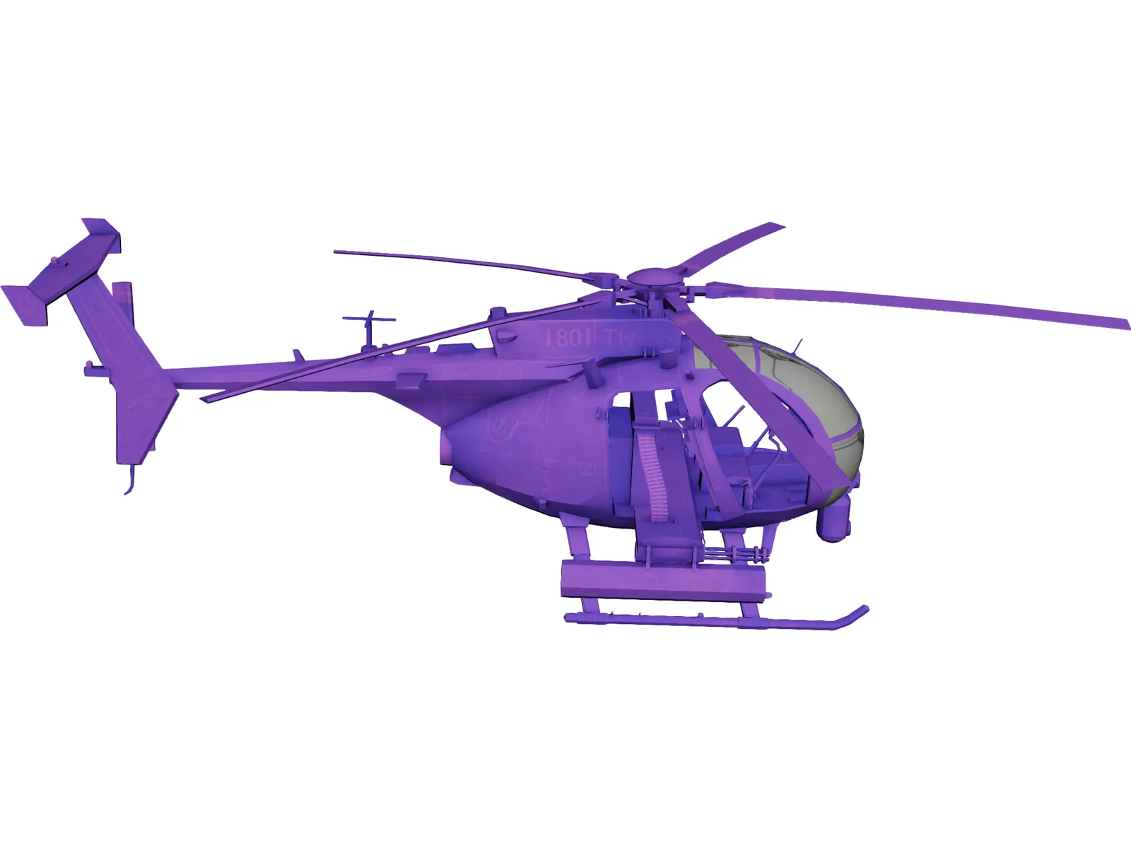 AH-60 Little Bird 3D Model main preview