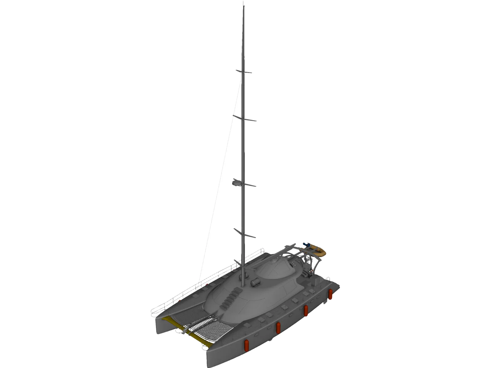 Cruising Catamaran 3D Model main preview