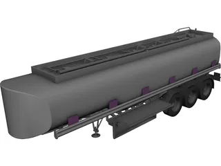 Trailer Tank 3D Model preview