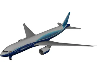 Boeing 777-200 3D Model preview