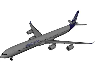 Airbus A340-600 Airliner 3D Model preview