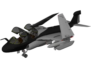 Grumman EA-6B Prowler 3D Model preview