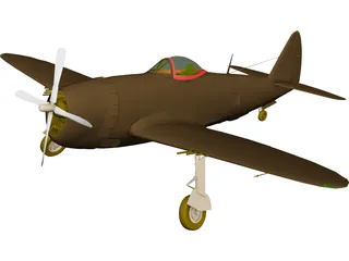 Republic P-47 Thunderbolt Bubble Canopy 3D Model preview