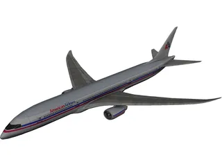 Boeing 787 American Airlines 3D Model preview