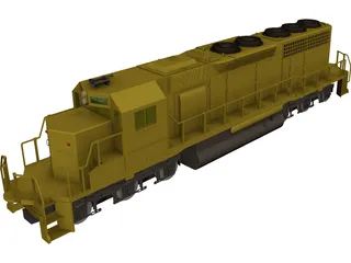 EMD SD40 SantaFe 3D Model preview