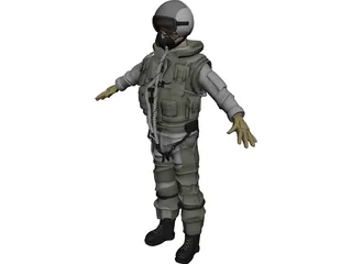 Fighter Pilot 3D Model preview
