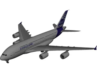 Airbus A380 Airliner 3D Model preview