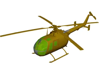 MBB BO 105 3D Model preview