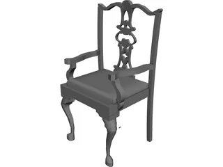 Chair Chippendale Cabriole Leg 3D Model preview