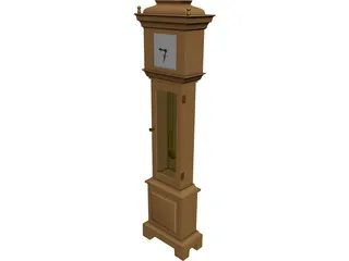 Clock Grandfather 3D Model preview