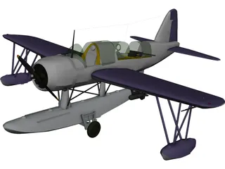 Vought OS2U Kingfisher 3D Model preview