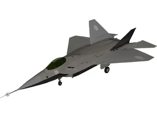 YF-22 Lightning 3D Model preview