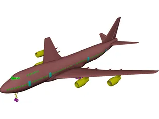 Boeing 747-200 3D Model preview