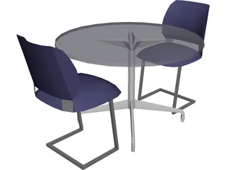 Table with Chairs 3D Model preview
