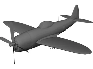 Republic P-47D Thunderbolt 3D Model preview