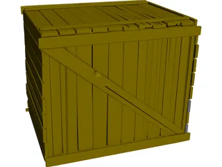 Wooden Crate 3D Model preview