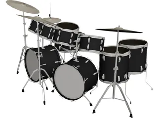 Ludwig 14Pc Drum Kit 3D Model preview