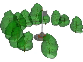 Flag Pole 3D Model preview