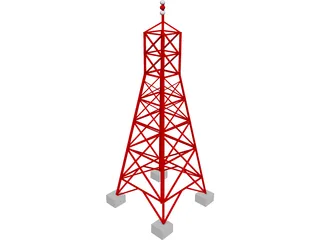 Radio Transmission Tower 3D Model preview