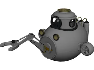 Submarine Sub Fantasy 3D Model preview