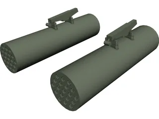 19 Shot Rocket Pod 3D Model preview