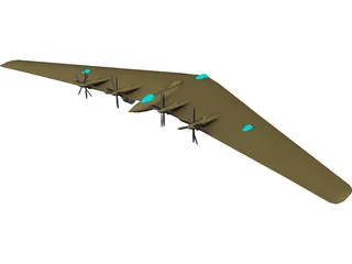 Northrop XB-35 Flying Wing 3D Model preview