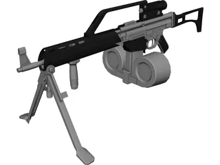 Stg44 modified SAW 3D Model preview