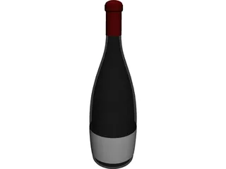 Wine Bottle 3D Model preview