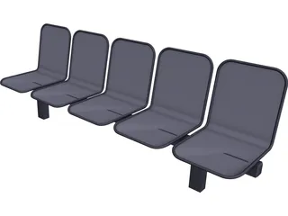 Airport Chairs 3D Model preview