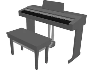 Electronic Keyboard 3D Model preview