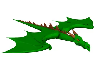 Little Green Dragon 3D Model preview