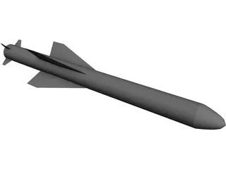 Exocet Missile 3D Model preview