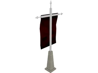 Flagpole 3D Model preview