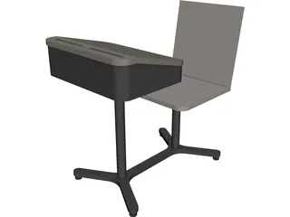 School Desk 3D Model preview