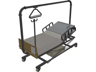 Hospital Bed 3D Model preview