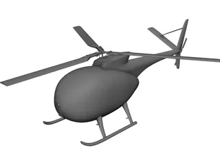 Hughes 500 3D Model preview