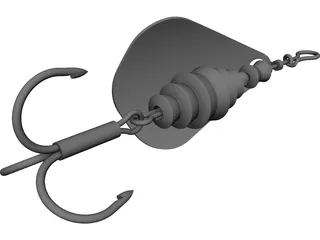 Spinner Fishing Lure 3D Model preview