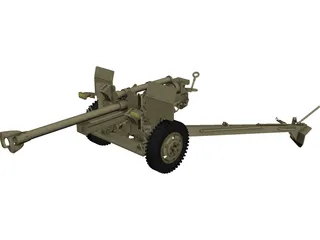 M101A1 Howitzer 3D Model preview